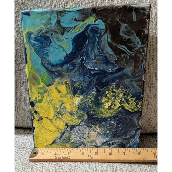 Abstract Acrylic Pour Painting On Canvas - Picture 7 of 9